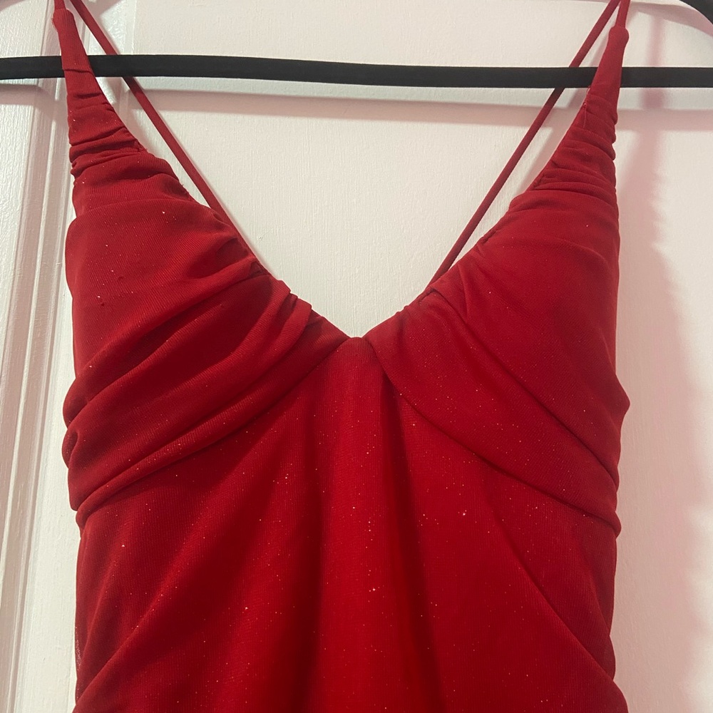 City Triangles Red Ruffle Dress - Picture 6 of 11
